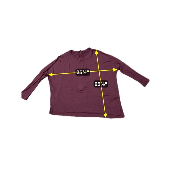 Athleta Womens Burgundy Long-Sleeve Relaxed Fit Top Sz Medium - Picture 6 of 8